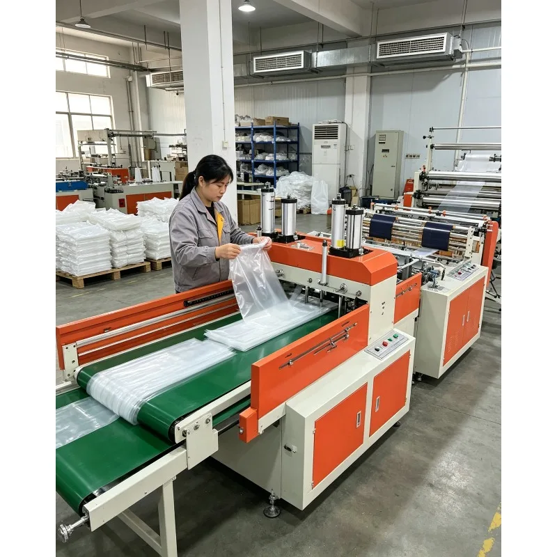 Multi-Layer LDPE HDPE Plastic Film Blown Machine Automatic Shopping Bag Production Line High Speed Polythene T-Shirt Bag Making