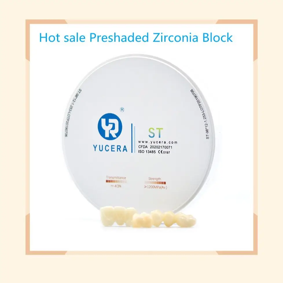 

Yucera ST Color Preshaded Zirconia Blocks Zirconium Material Cad Cam Milling Ceramic Disc Dental Lab