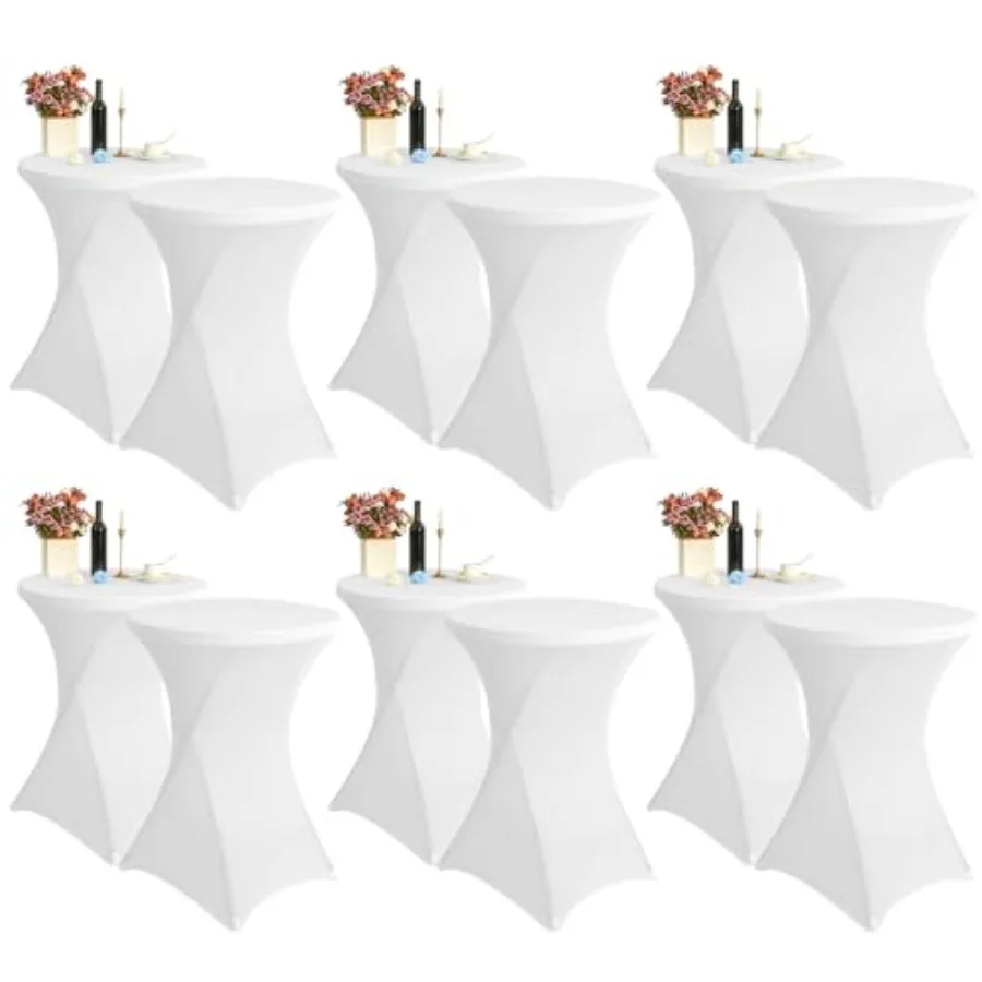 

32x3 Inch Spandex Cocktail Table Covers Fitted High Top Table Covers for Round Tables Square Corners Cocktail Table Tablecloth