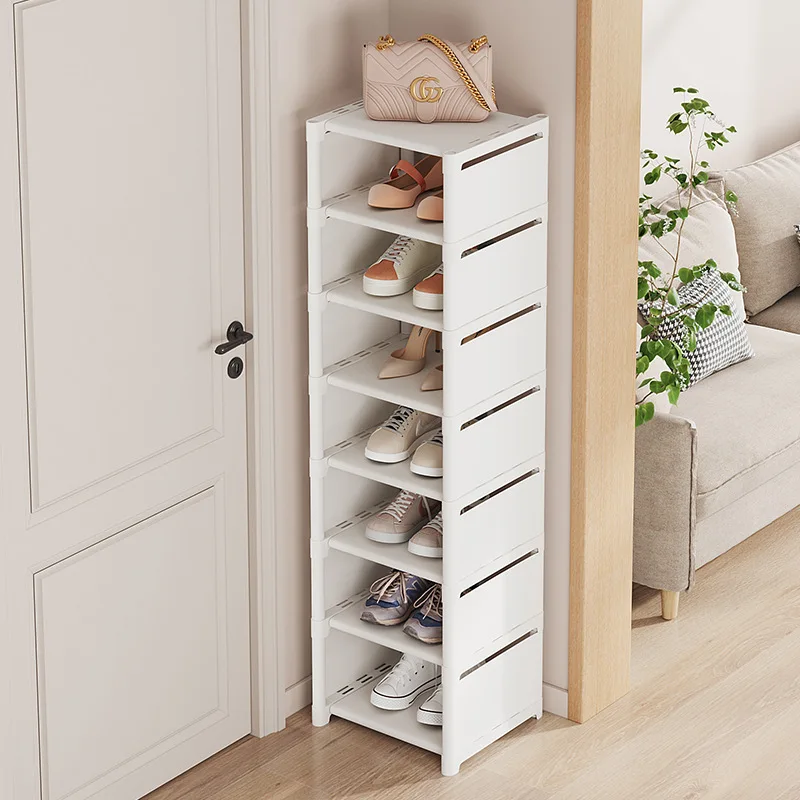 Zapatero organizador de almacenamiento, estante de zapatos Vertical de múltiples capas Simple para sala de estar, armarios de zapatillas, muebles extraíbles para el hogar