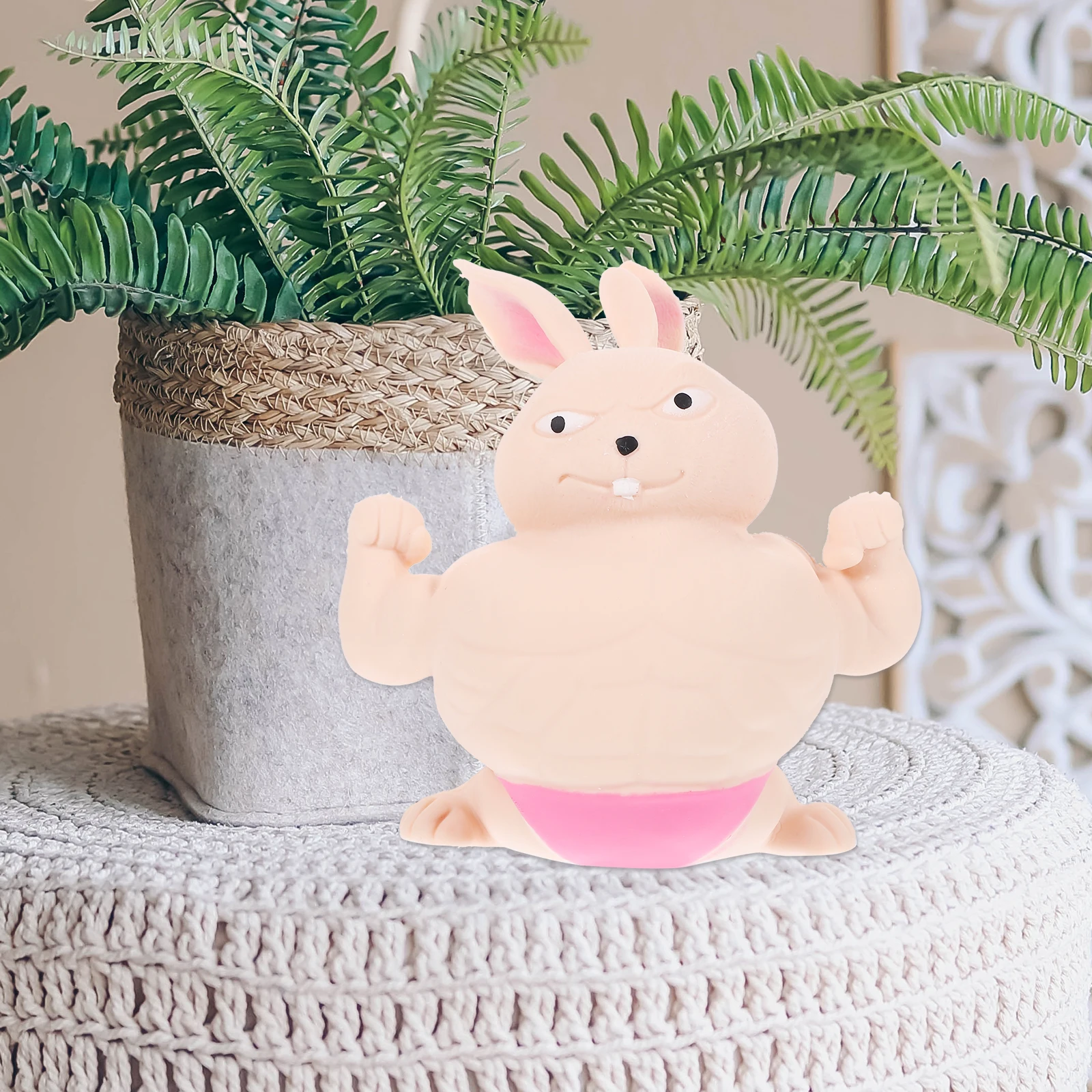 

Muscle Rabbit Ornaments Animals Squeeze Toys Compact Stretchy Gift Tpr Small Stress