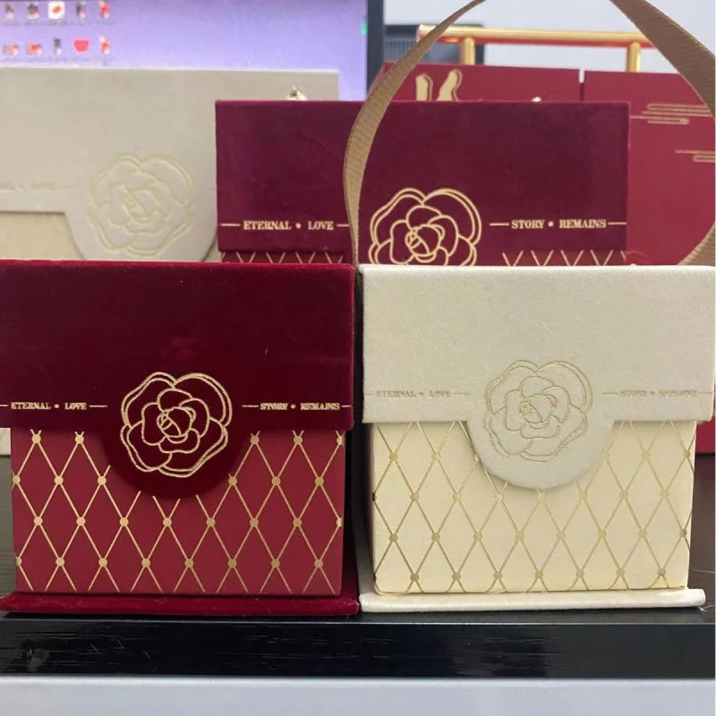 Customized. New Square Camellia Wedding Candies Box Packing Box Hand Towel Box Box Wedding