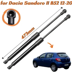 Molas a gás do amortecedor traseiro da porta traseira, suporte de inicialização, Qtde 2, suportes do tronco para Dacia Renault Sandero B52 Hatchback 2012-2020