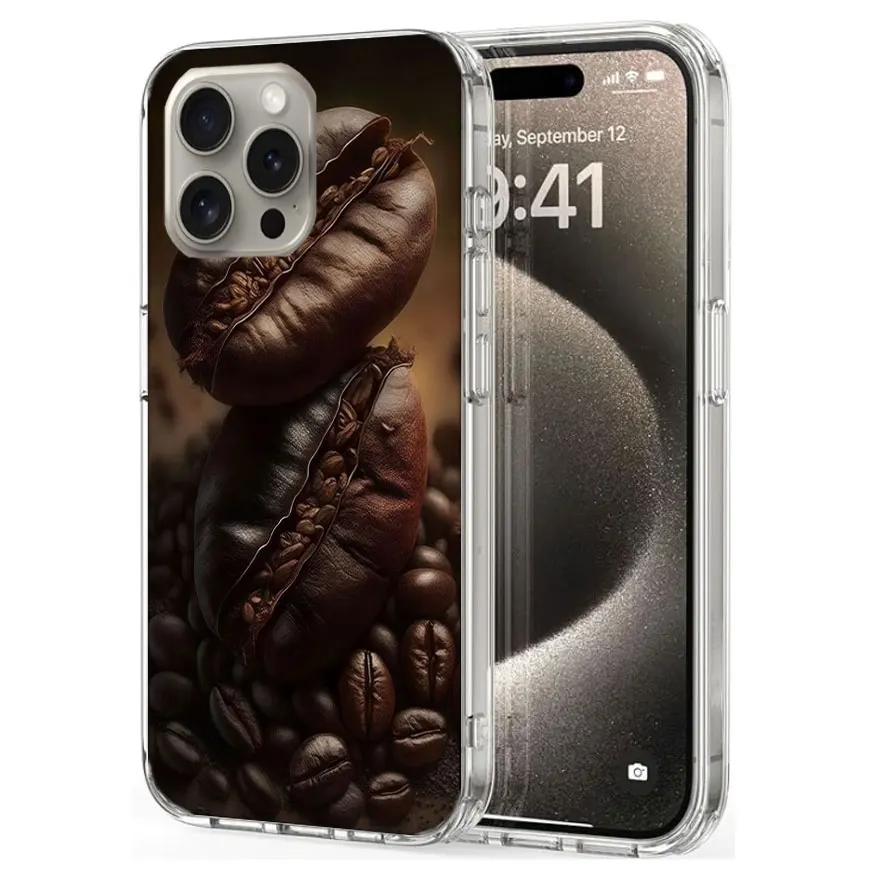 Newly Baked Coffee Beans Clear For Apple iPhone 16 15 Pro Max Cover 14 Plus 13 12 Mini 11 Pro XR XS Max Phone Case Silicone TPU