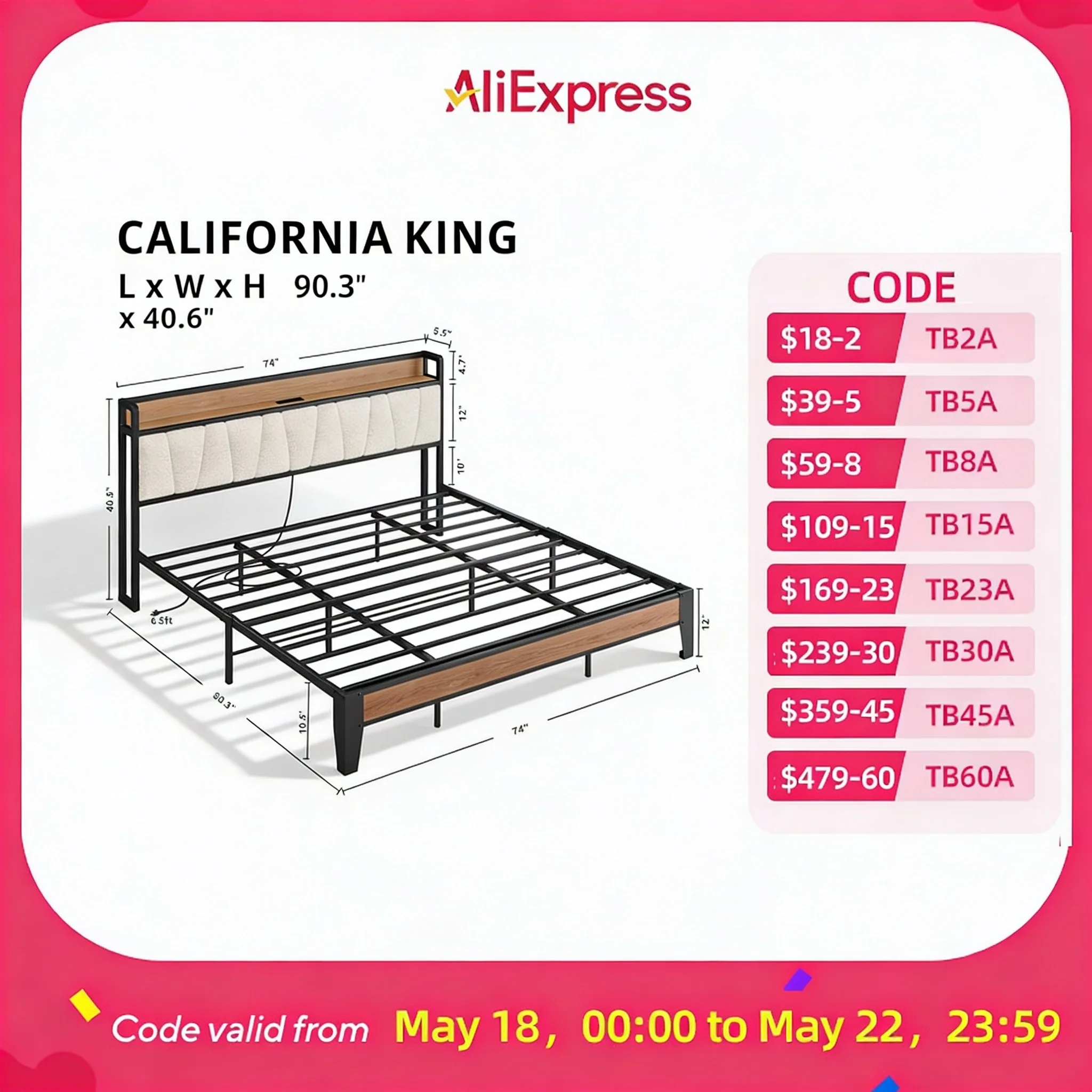 LIKIMIO Twin Full XL Bed Frame with Storage