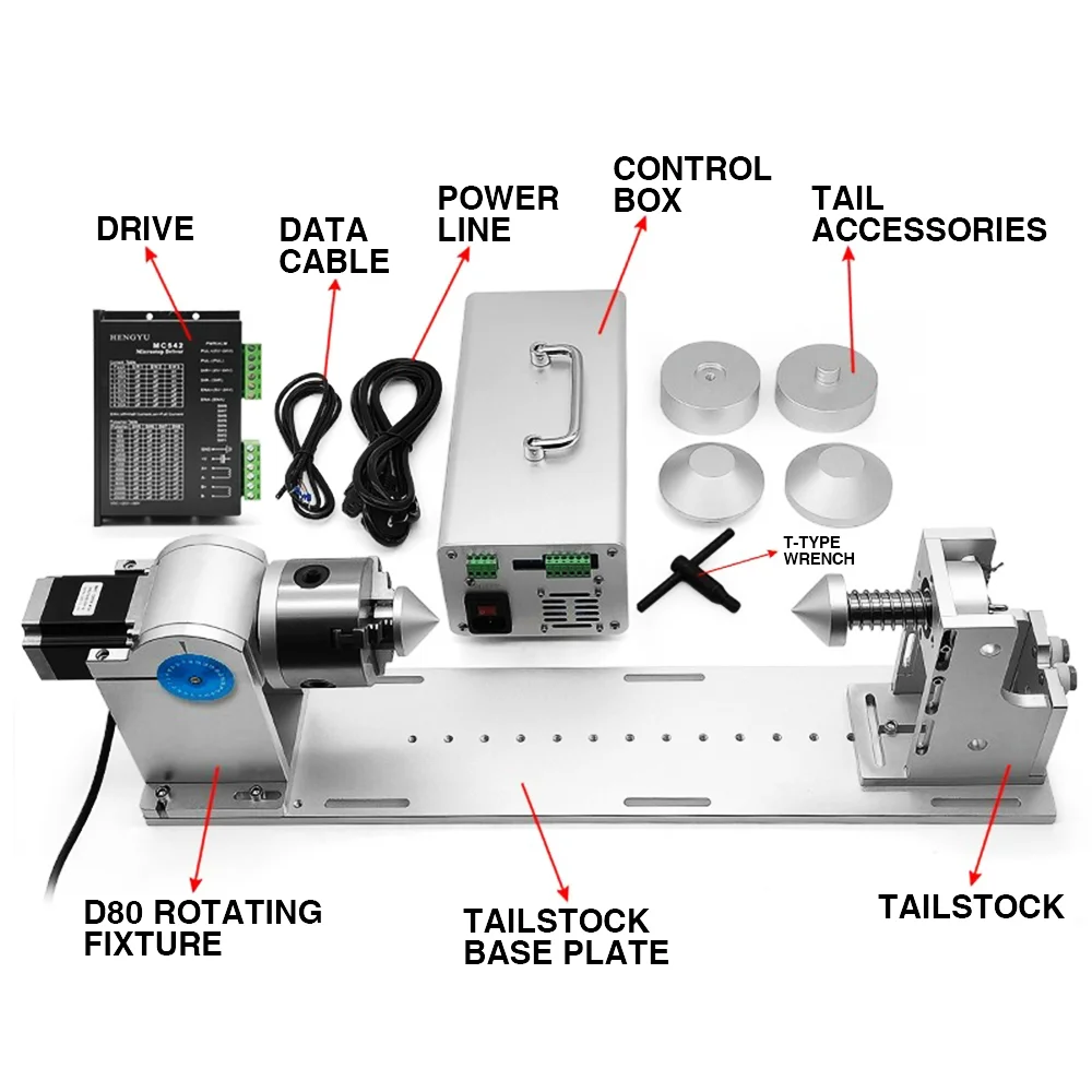 Nova máquina de marcação a laser de fibra de mesa acessórios dispositivo rotativo de metal, copo de gravação, garrafa de vinho equipamento de marcação rotativa nec