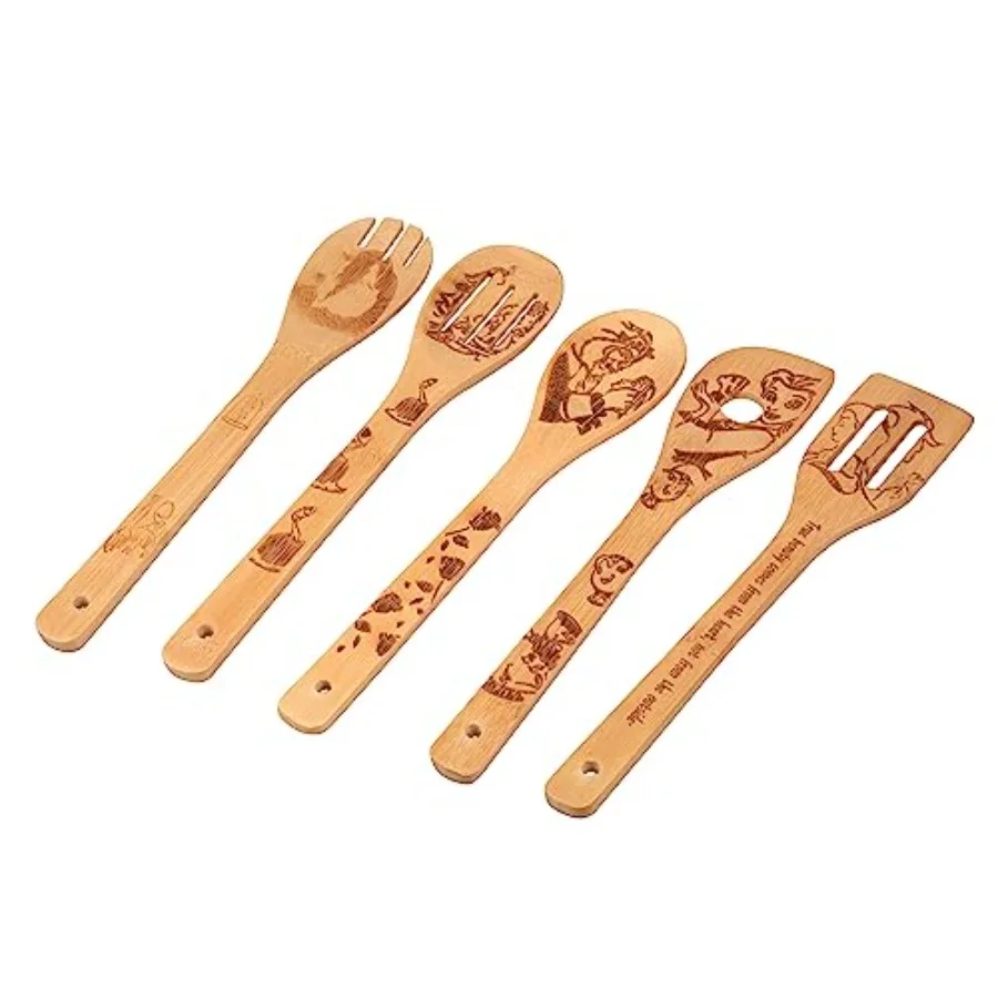 

Keast 5Pcs Beauty Bamboo Spatula Spoon Set Beast Nonstick Spatulas and Spoons Kitchen Christmas Decoration Birthday Gt Christma