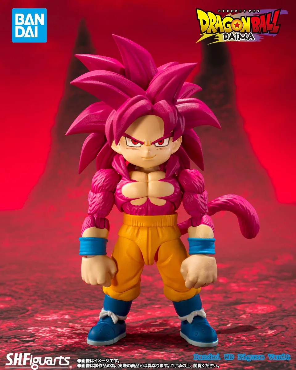 In Stock Bandai Dragon Ball DAIMA S.H.Figuarts Super Saiyan 4 Son Goku (Mini) -DAIMA Figures Anime Model Genuine Boxed Toy Gift view 2