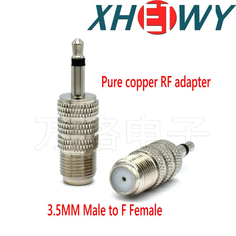 

3.5mm small 2-core to British F-female conversion head headphone mono plug to RF female audio antenna adapter
