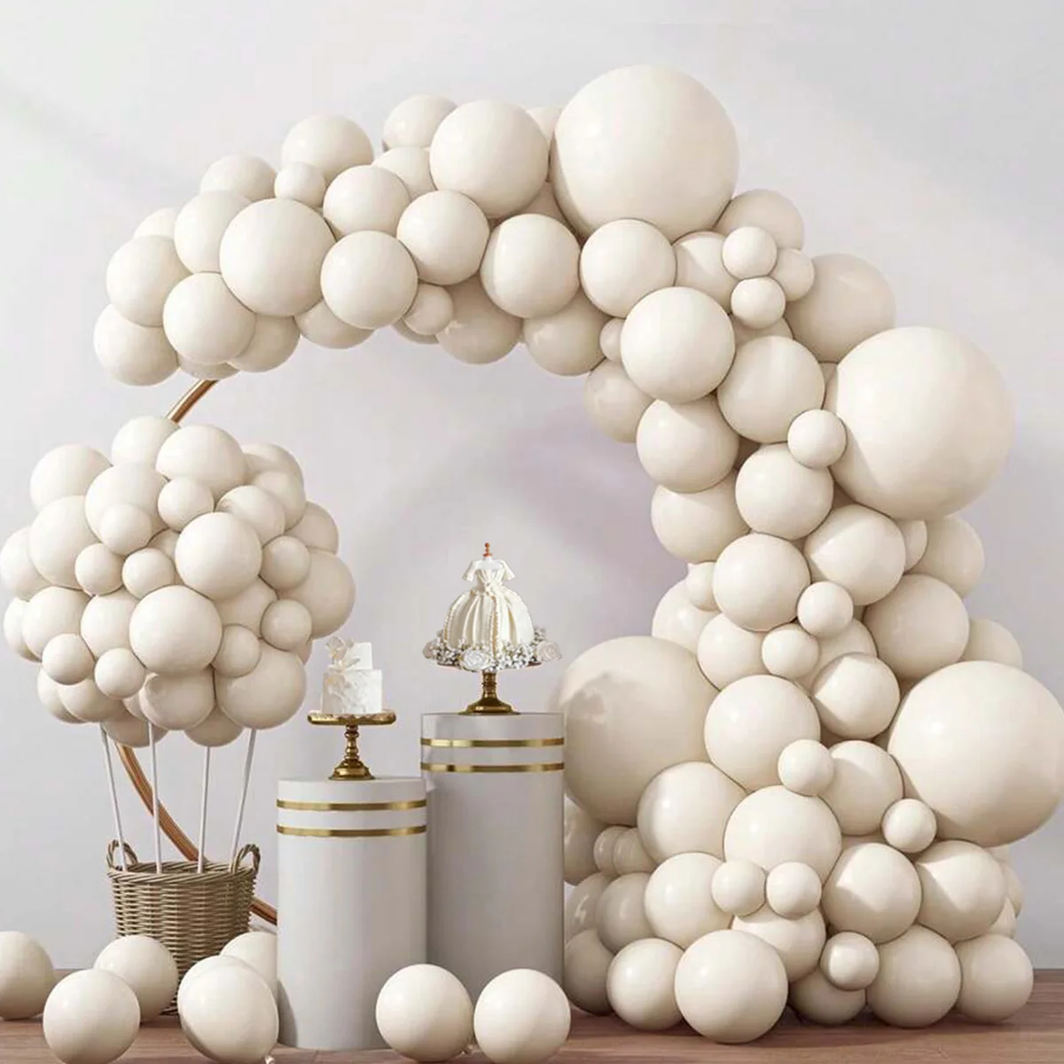 134 pieces sand white/gold balloon garland arch kit balloons Decorative balloons for party/baby shower/wedding birthday party