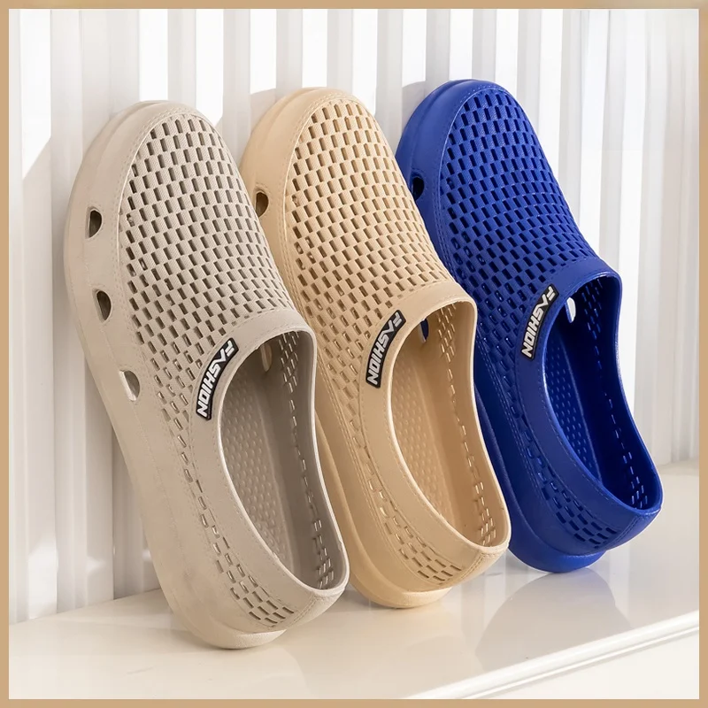 

Outdoor Summer Men's Clog oes Anti-Slip Beach Head Cover Slippers Thi Bot Water oes Women's Open-Toe Flat Heel Sandals