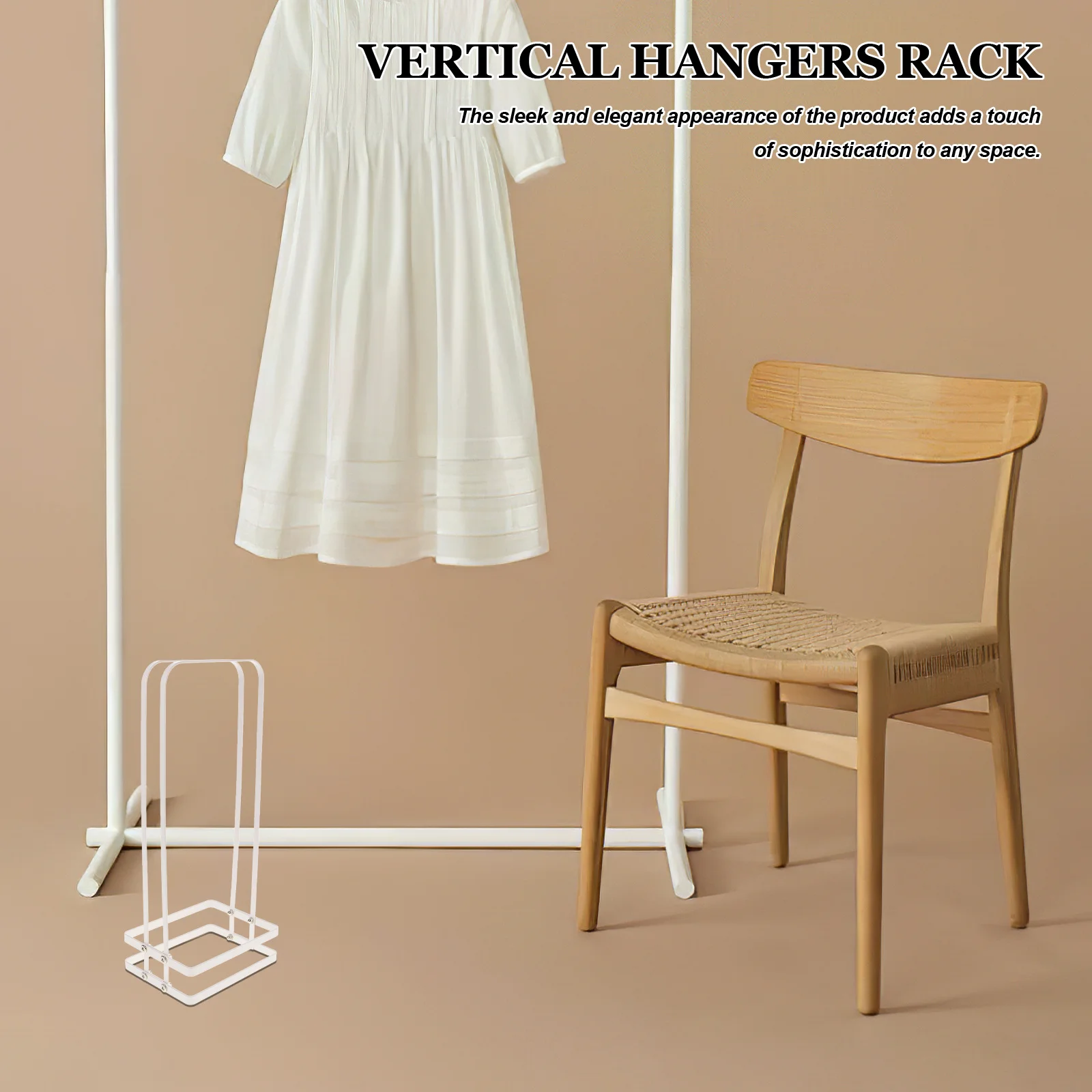 منظم رف الشماعات العمودية، حامل معدني قوي للشرفة، شماعات ملابس، مساحة تخزين، موفرة للمساحة #5