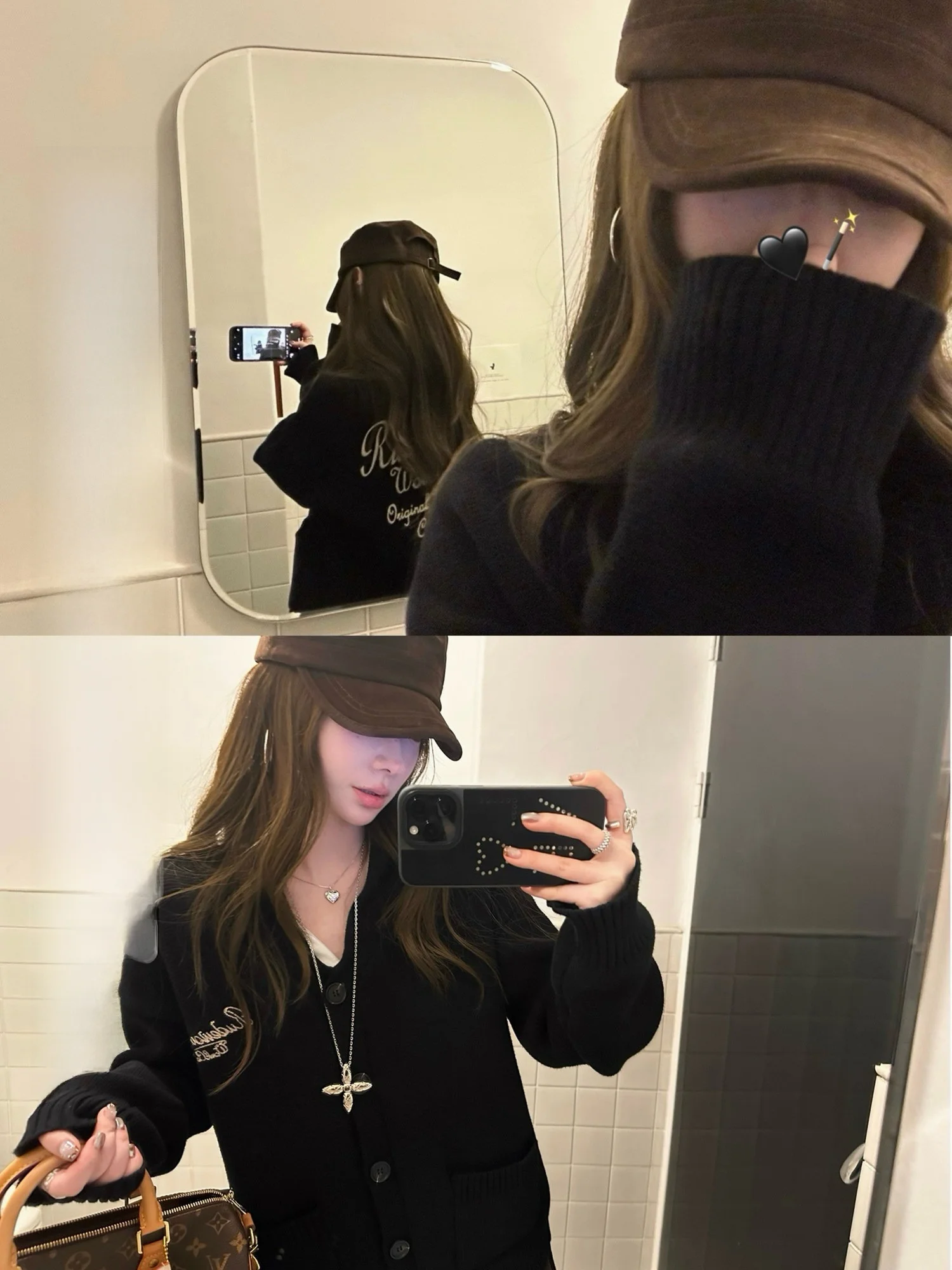 

Vintage Embroidered Letter Lazy Eyes Women's Sweater Heavy Embroidery Casual Knitted Winter Coat Fem Faion Commute Sle