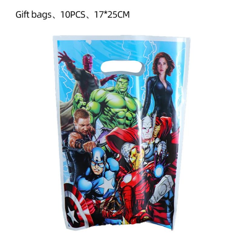 The Avengers Birthday Party Decoration Superhero Disposable Tableware Balloons Mask Bag Cake Decoration Baby Shower Supplies