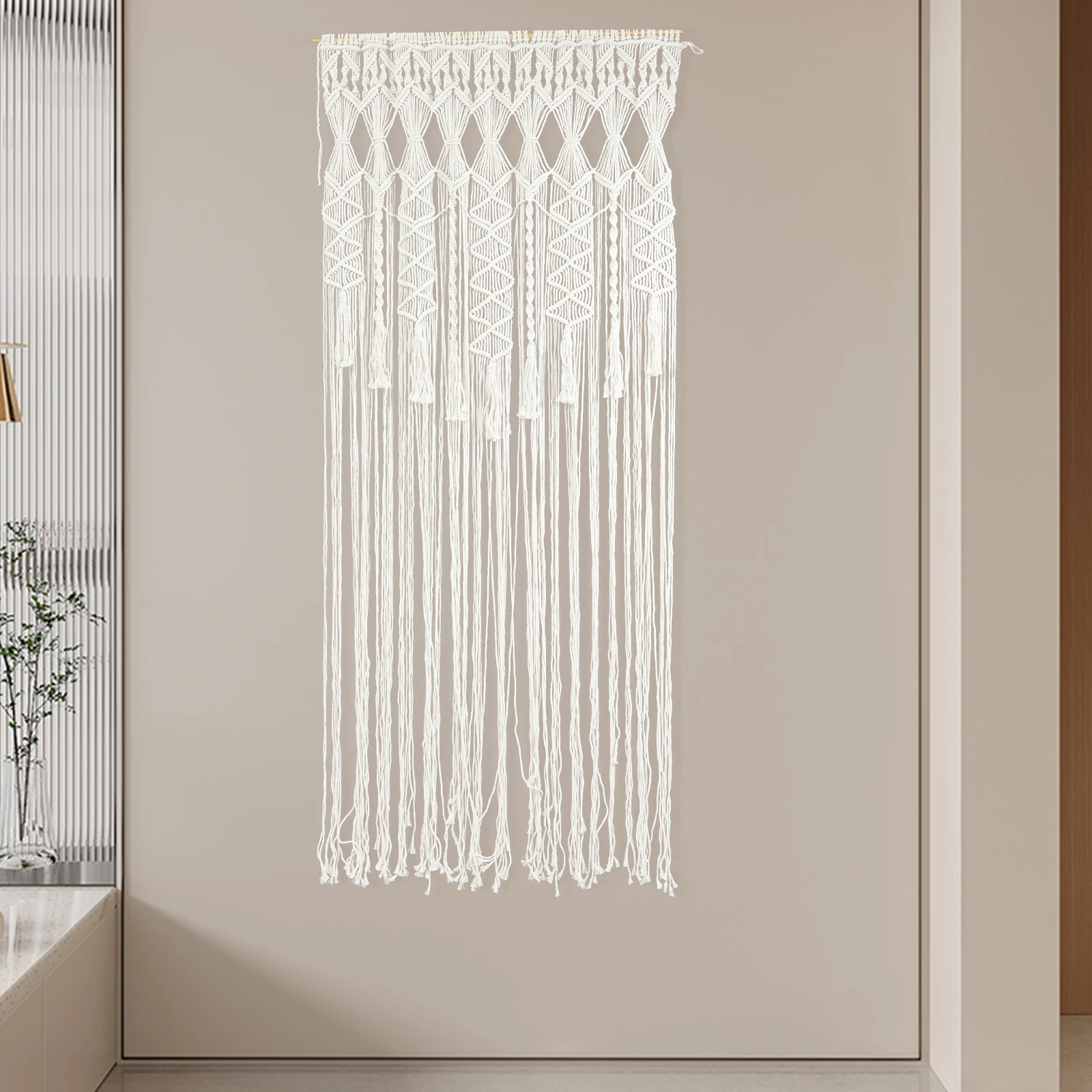 

70.86*35.43 in Polyester-cotton Thread Door Curtain Fit for Bedside Curtains, Room Dividers, Backdrops and Weddings, Parties