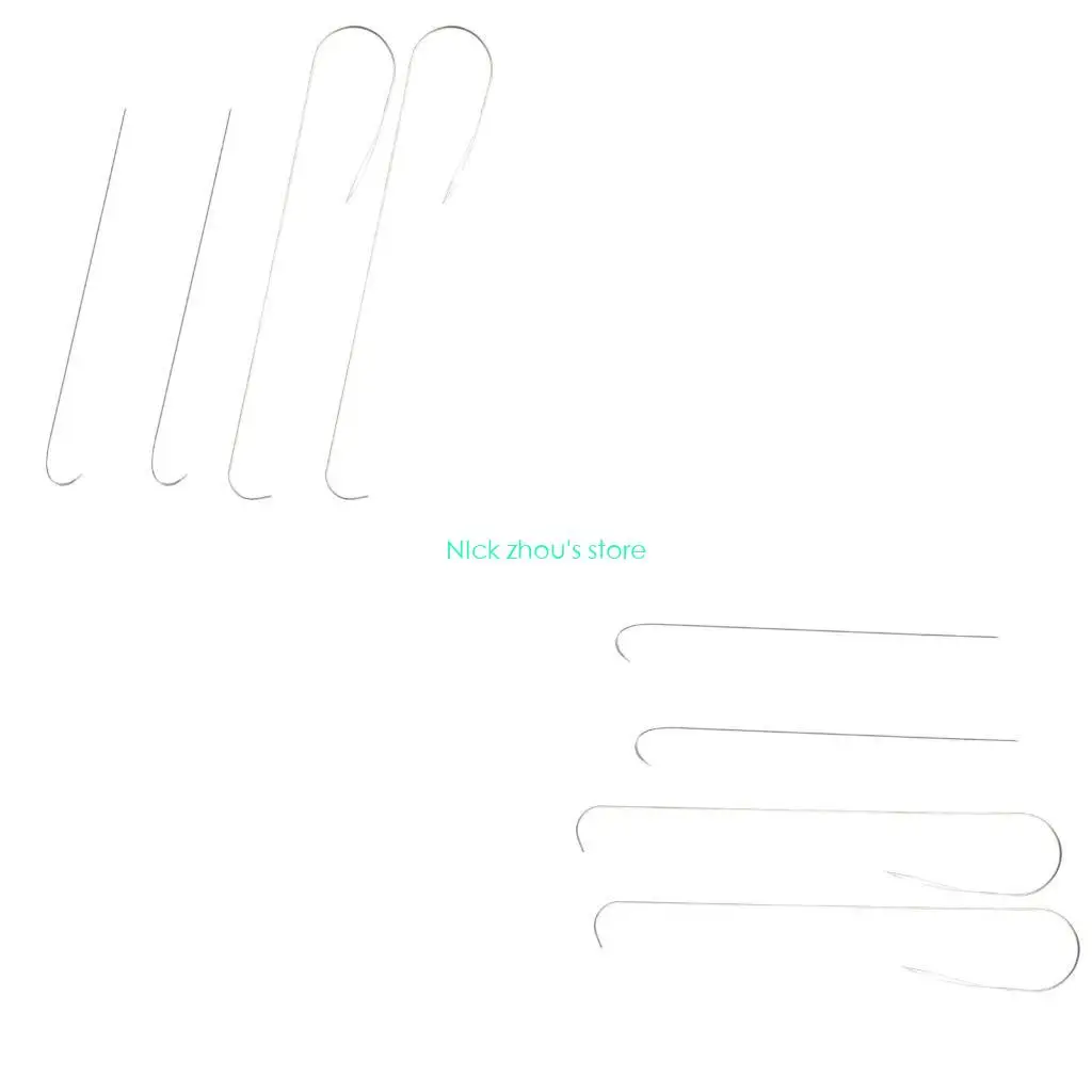 

E15E 4Pcs Multifunctional Jewelry Making Curved Beading Needle Easy Threading Tool