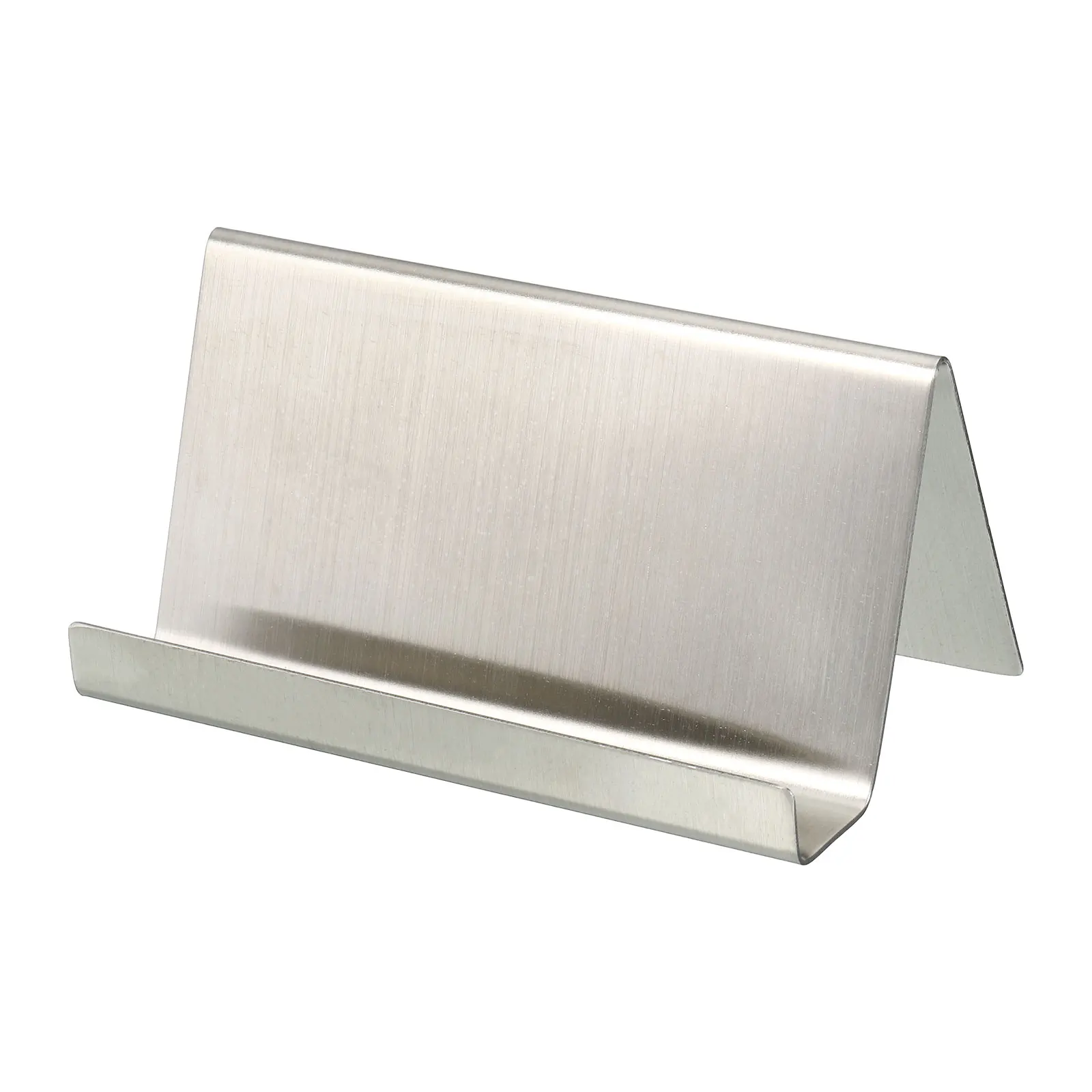1/2Pcs Business Card Holder Brushed 304 Stainless Steel Desktop Name Cards Display Stand for Office Desk