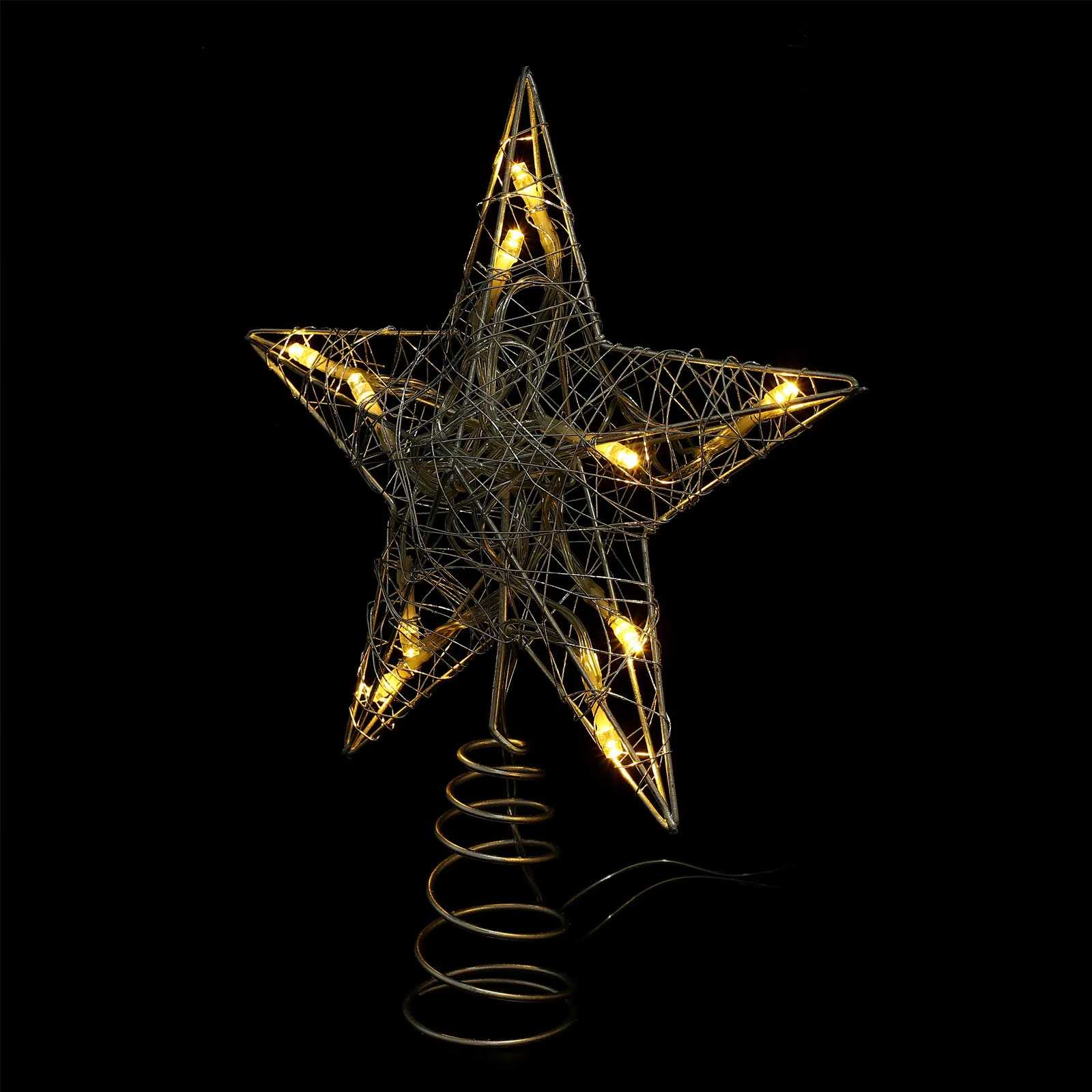 1 قطعة زخرفة نجمة LED مضيئة شجرة عيد الميلاد توبر مع تصميم أنيق لإضاءة ديكور المنزل الاحتفالي