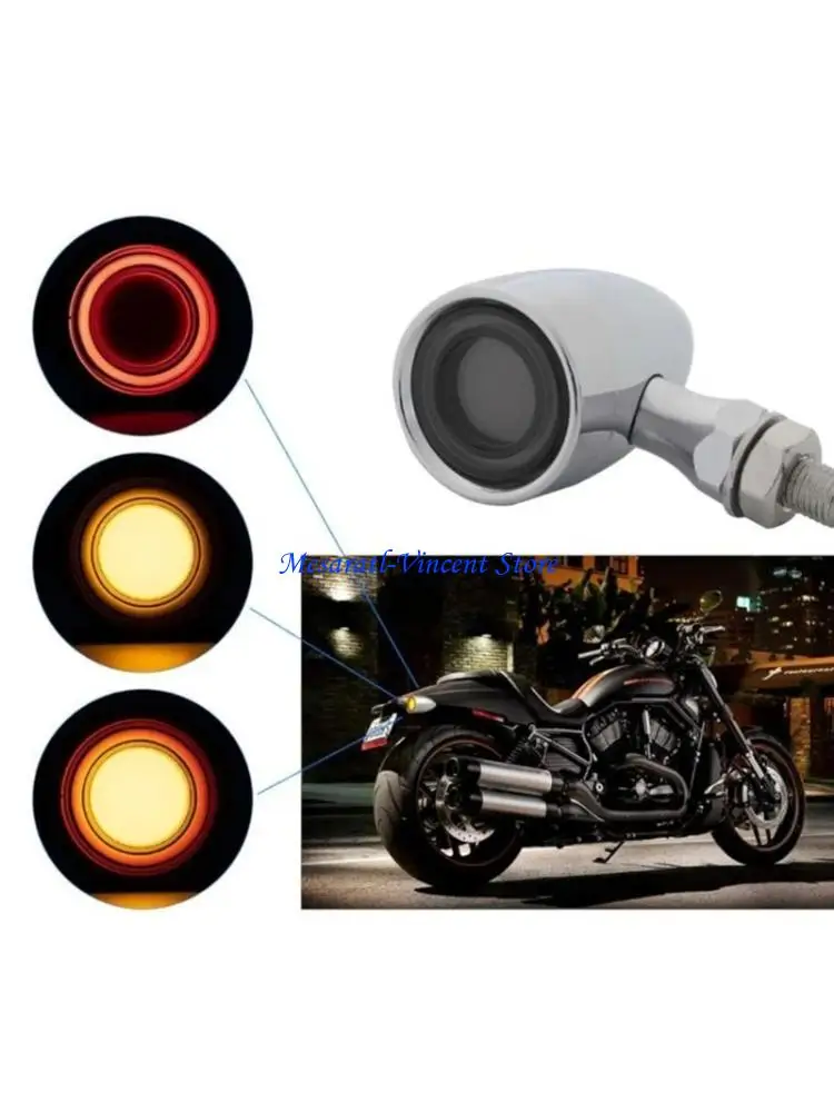 A70F Bright LED Motorcycle Turn Lights All Weather Resistance Double Function LED Motorcycle Lights Upgrades for Bikes