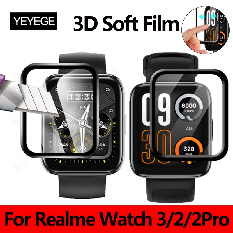 

Защитная пленка с 3D изогнутыми краями для часов Realme 3, Защита экрана для смарт-часов Realme Watch 2 2 Pro, защитная пленка из ТПУ