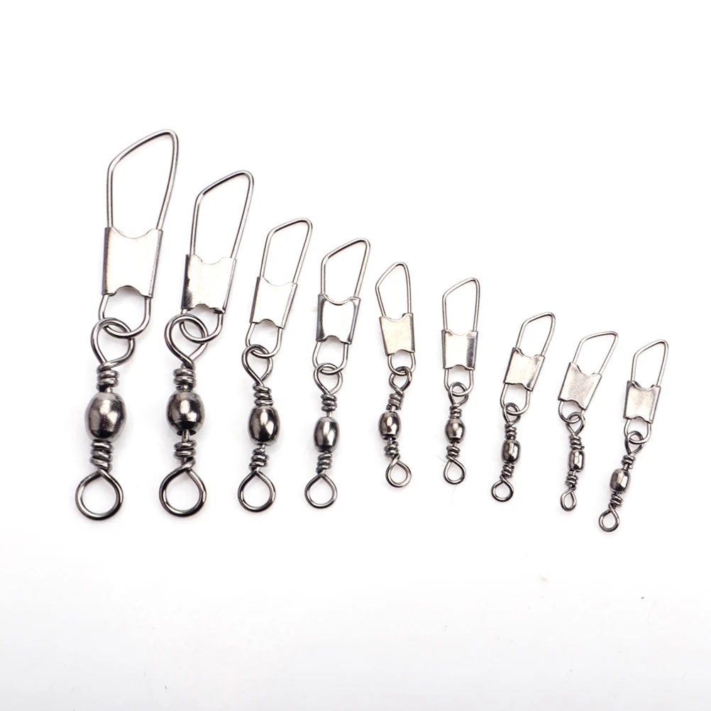 

30 Pcs Fishing Gear Pins Swivel Hooks Lure Tackle Rig Connector Rolling Swivels
