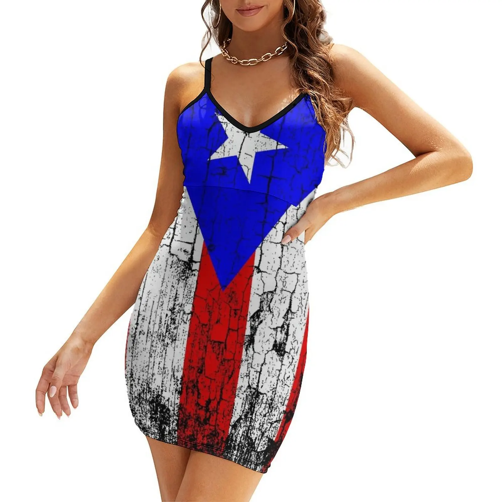 

Vintage Puerto Rico Flag Sling Dress summer dress korean women dresses for women 2025 party dresses woman Party dresses
