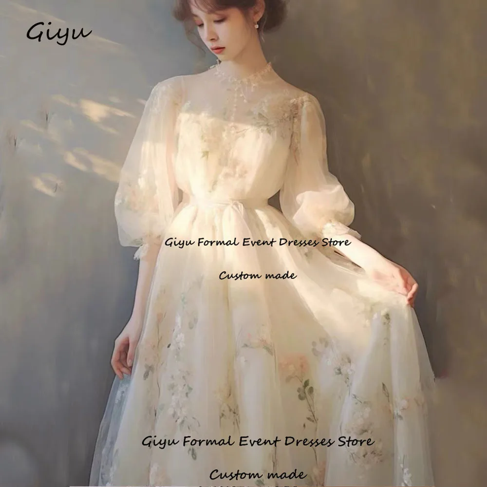 

Giyu Fairy Followers Korea Wedding Dress Photoshoot High Neck Draped Floor-Length Evening Gown Dress Summer Dress