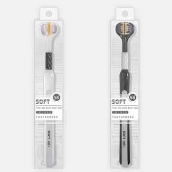 שלוש צדדיות שיער רך שן שיניים מברשת למבוגרים מברשת שיניים למבוגרים אולטרה עדין עדין רך טיפול שיניים מברשת עבור הפה נקי בריאות הפה