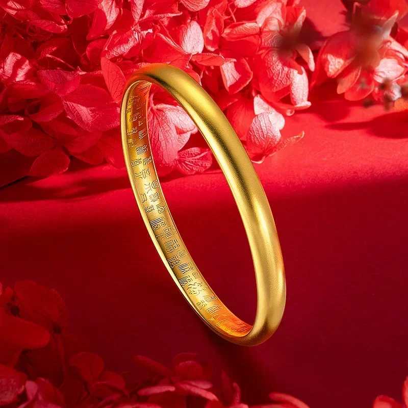 

9999 Real Gold 24K Ancient French Ring Heritage Baifu Bracelet Gold Seamless Welded Glossy 7mm Baifu Bracelet