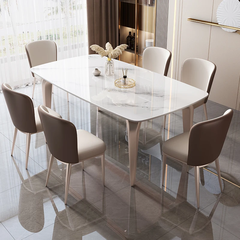 Party Unique Dining Tables Chairs White Space Expandable Nordic Dining Tables Set Luxury Modern Mesas Comedor Furniture For Home