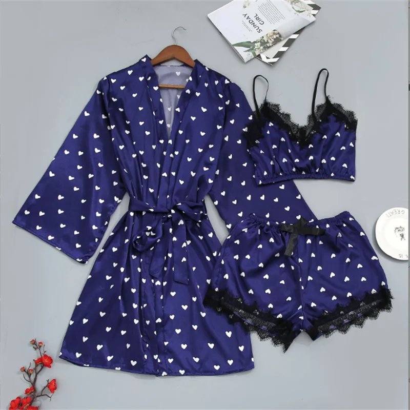 SFY-Y973 New Arrival Wholesale Women'S Comfortable Pajamas Set 3Pcs Plus-Size Printed Home Wear Women'S Casual Pajamas