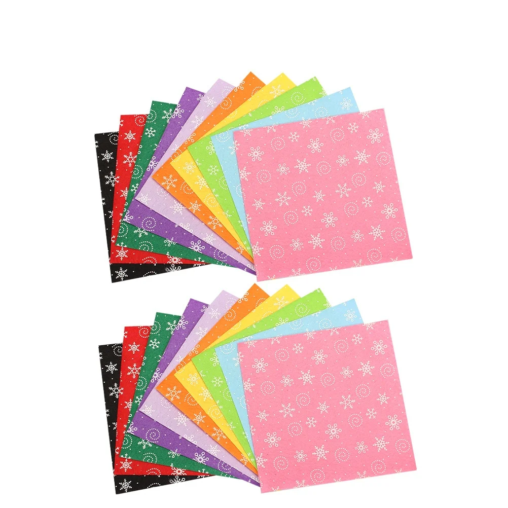 20 قطعة من القماش بنمط ندفة الثلج أقمشة غير منسوجة للحرف اليدوية للأطفال مجموعة فنية تعليمية ممتعة ومبتكرة #2