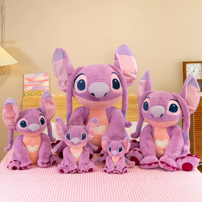 Disney Stitch Doll Pink Large Plush Toy Pillow Cute Sleeping Stitch Ideal Gift for Fans of Movies & TV Stuffed Animals