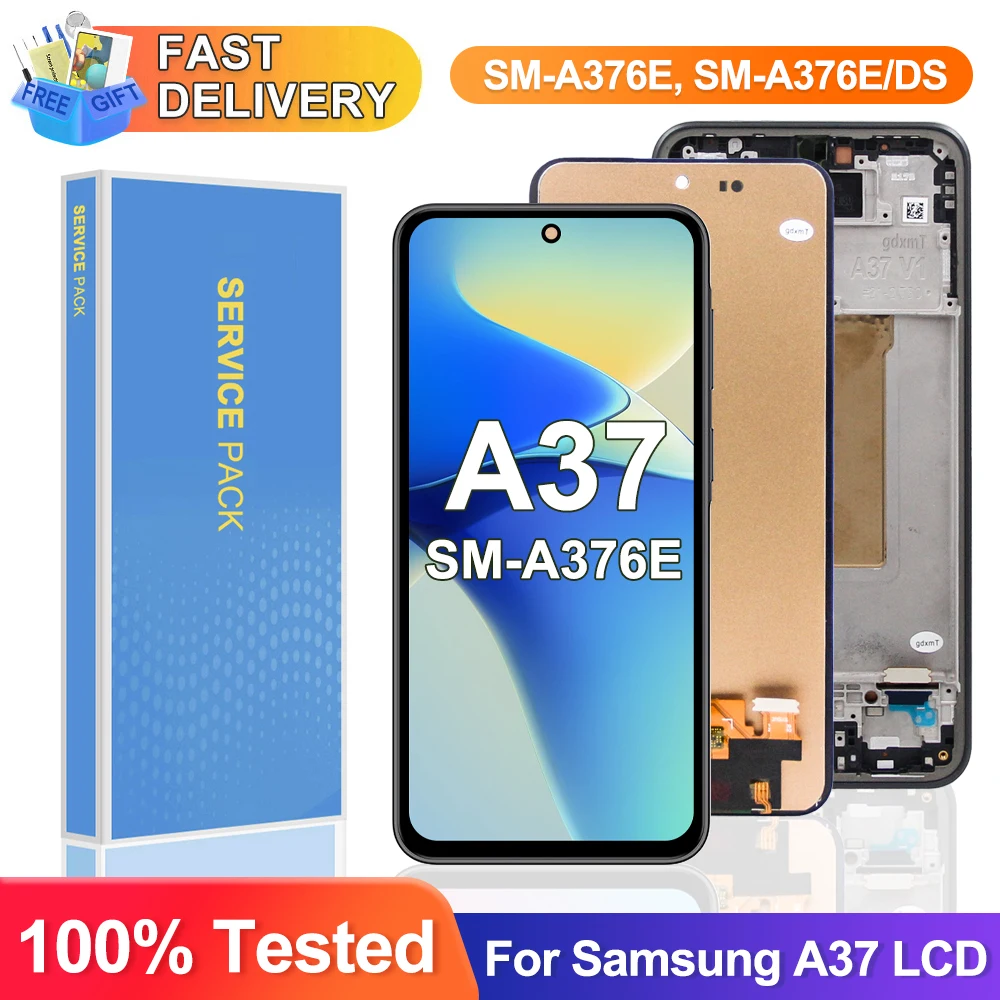 A37 Display für Samsung A37 5G SM-A376E A376B LCD-Display Touchscreen-Digitizer für Samsung A37 Bildschirmersatz