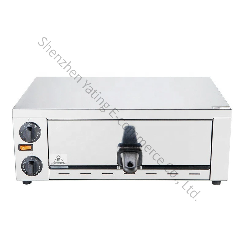 Horno de pizza eléctrico de acero inoxidable para uso doméstico y exterior, giratorio, portátil de 12 pulgadas para patio, horno de pizza transfronterizo.