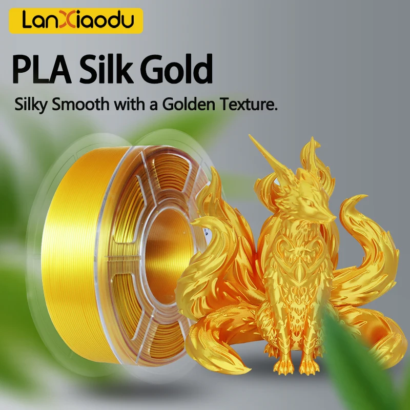 

Lanxiaodu Silk PLA Filament 1.75mm 1kg 3D Printer Filament Silk Filament Shine 3D Pen Printing Material Shiny Gold Multipack