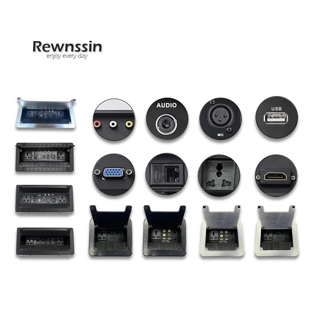 

Настольные розетки, выдвижная вилка для столешниц с XLR VGA HDMI, многофункциональная скрытая коробка с пылезащитной крышкой, проволочная крышка