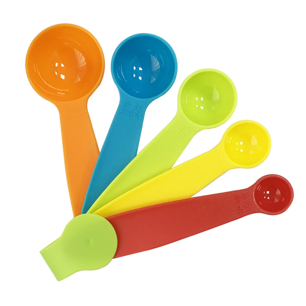 Colorful 5-Piece Measuring Spoon Set for Accurate Baking and Cooking