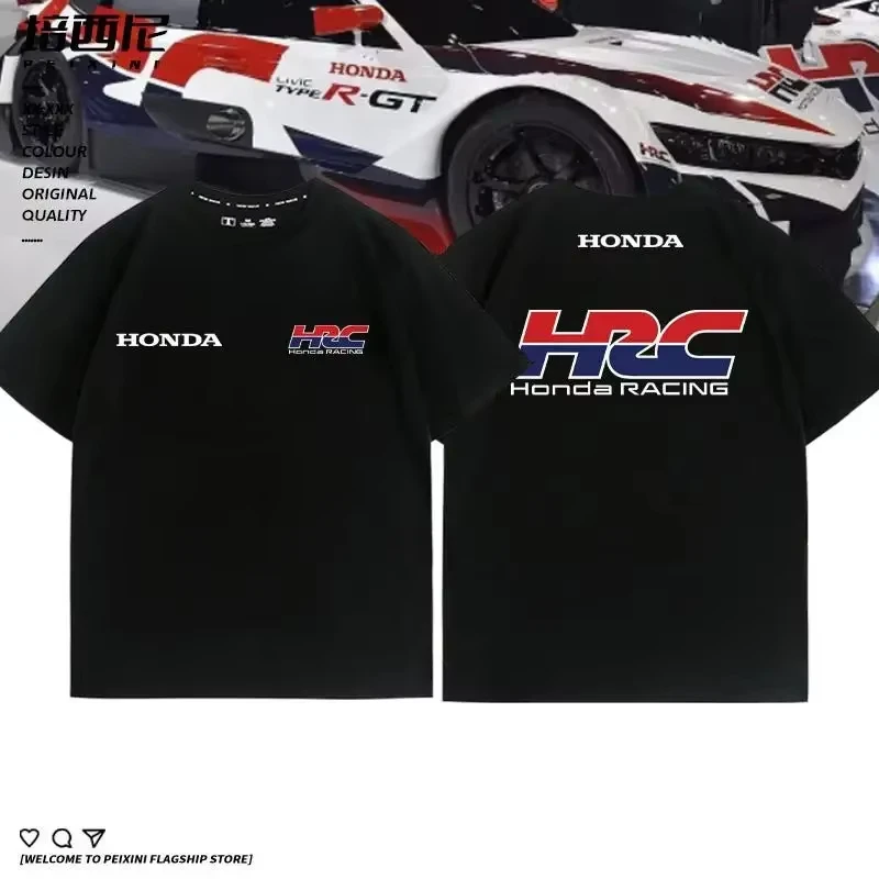 HRC Honda RACING 레이싱 주변 경쟁 슈트 사이클링 슈트 맞춤형 캐주얼 반소매 코튼 티셔츠 여름 탑 남성