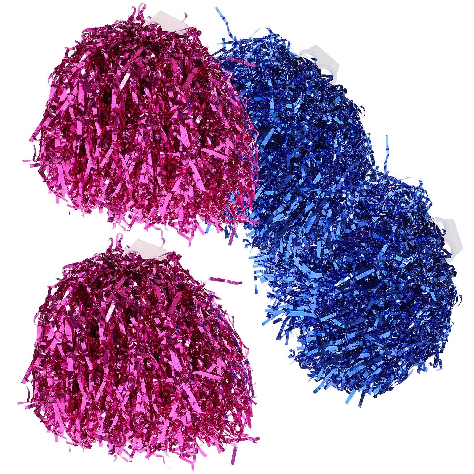 

4pcs Hand Flower 25g Small Size Rainbow Rings Red Blue Pom Poms Kids Party Stage Performance Cheer Props Supplies