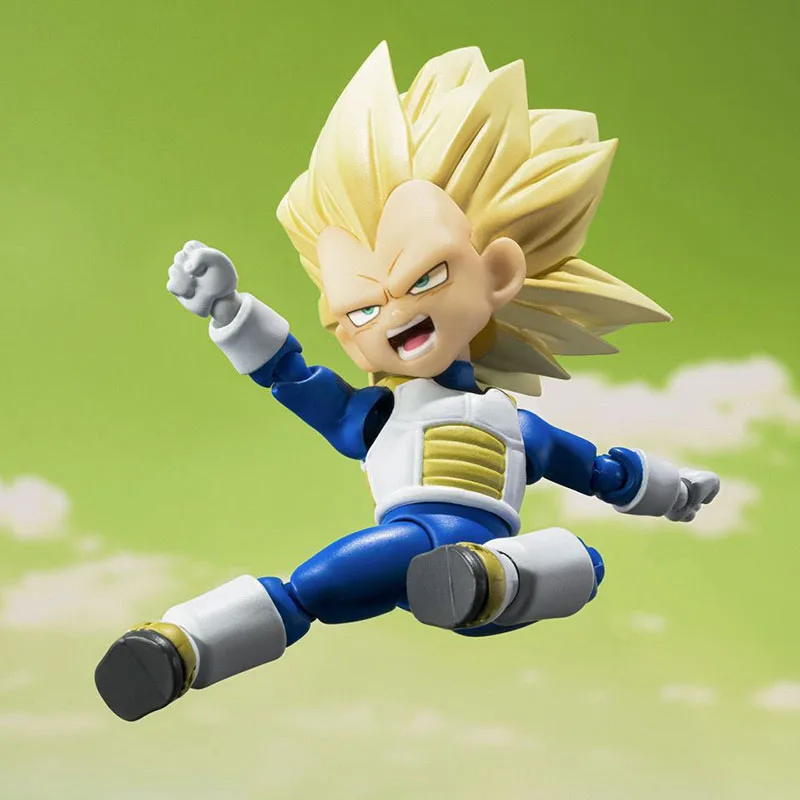 Original BANDAI S.H.Figuarts SHF Super Saiyan 3 Vegeta(MINI) Daima modelo de juguete