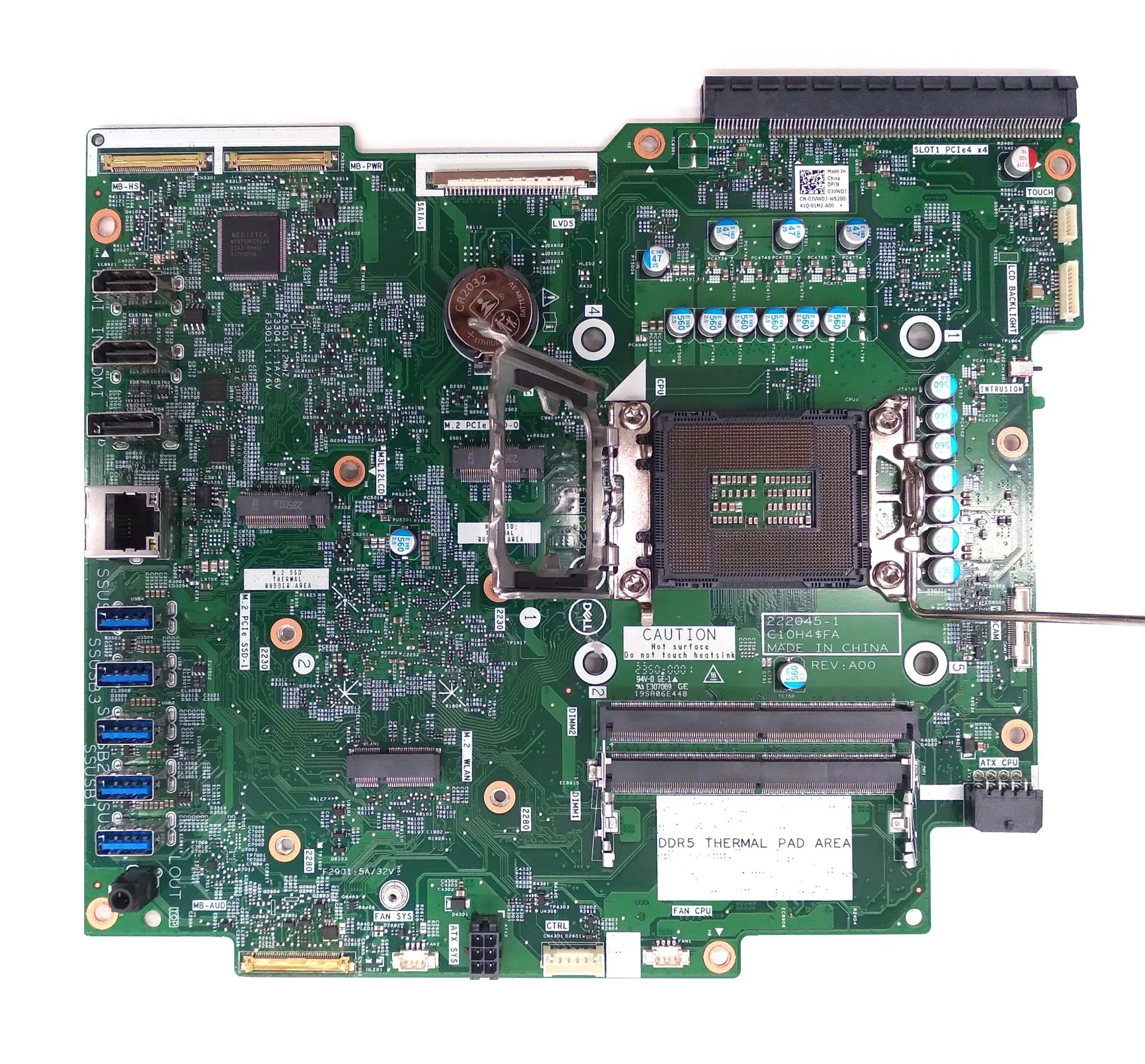 اللوحة الأم لسطح المكتب Dell 3VWD3 OptiPlex 7420 الكل في واحد - مجموعة شرائح Intel 65W FCLGA1700 Socket Q670 - ثنائي القناة - مستعملة وكأنها جديدة