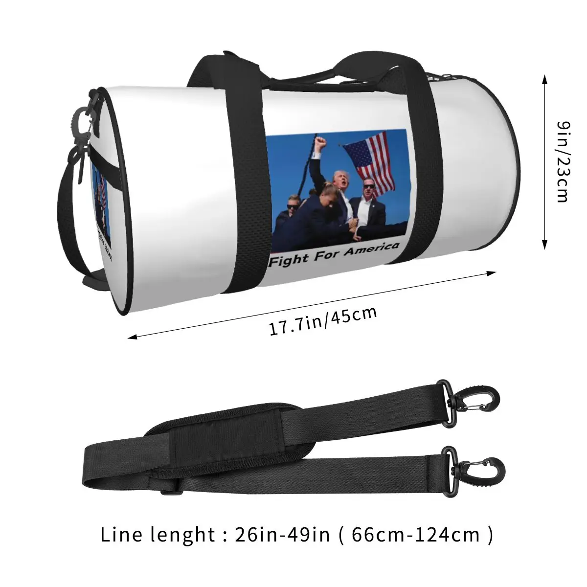 Gym Bag Trump Assassination Donald Trump Shooting Fight For America Sports Bag Accessories Male Weekend Handbag Fitness Bag