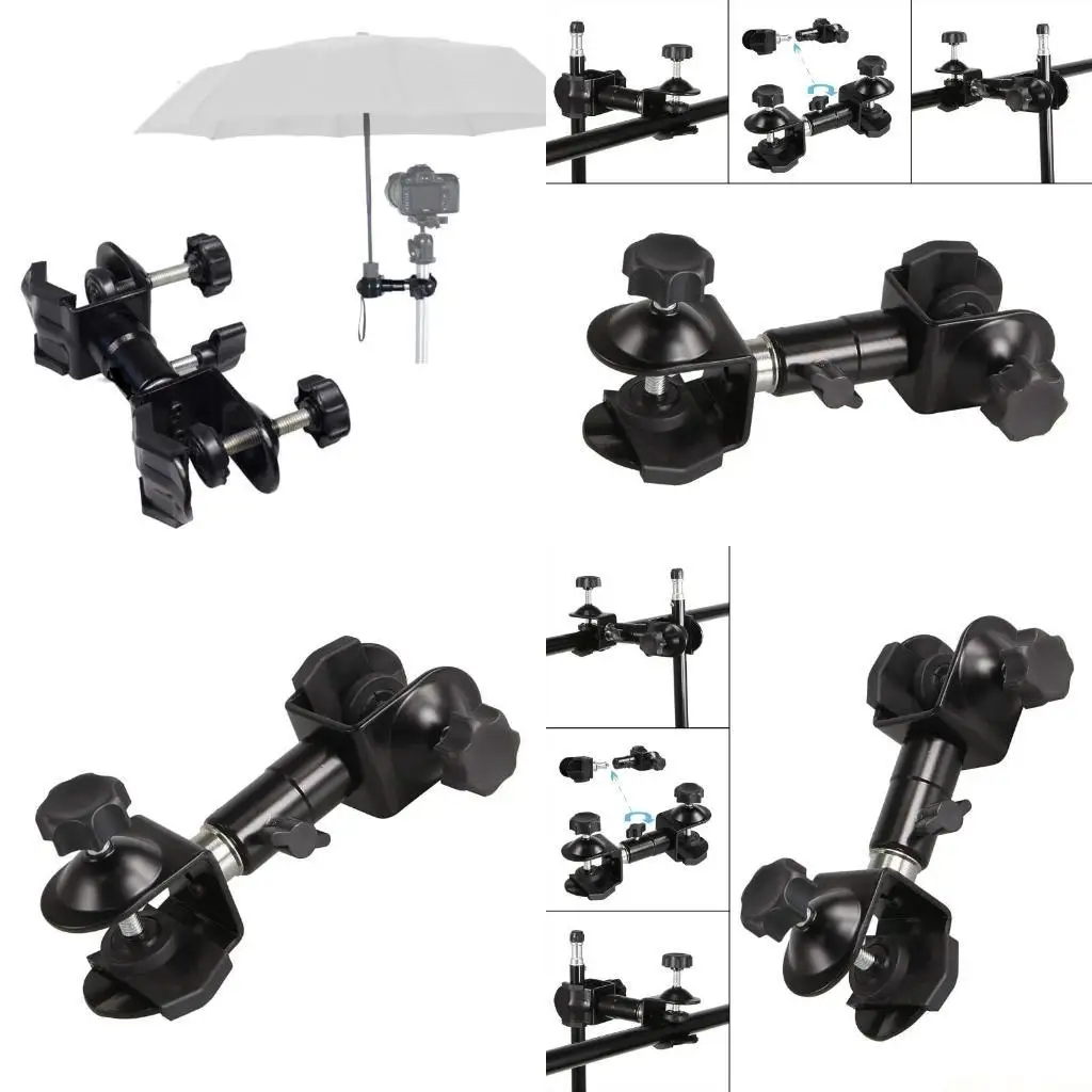 

M5TD Metal Tripod Umbrella Holder Outdoor Camera Tripod Umbrella Stand Bracket Metal Clip Photography Accessory Clamp Mount