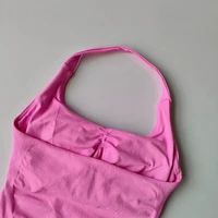 Seamless Halter Neck Yoga Tank Tops for Women Built-in Bra Padded Gym Top Sleeveless Shirt Fitted Backless Workout Clothes - Image 3