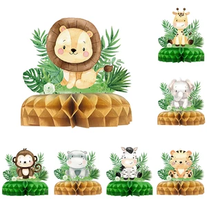 Jungle Animals Honeycomb Desktop Decor, Wild One Safari Party Supplies, Kids, Baby Shower, 1st Birthday 12 Main Sales Baby Shower - №11
