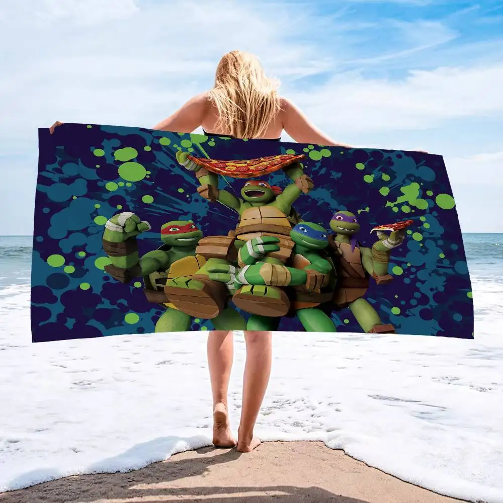 Cartoon Teenage Mutant Ninja Turtles Big Microfiber Beach Towels Quick Dry Towel Sand Beach Towels Pool Towel for Travel Swim