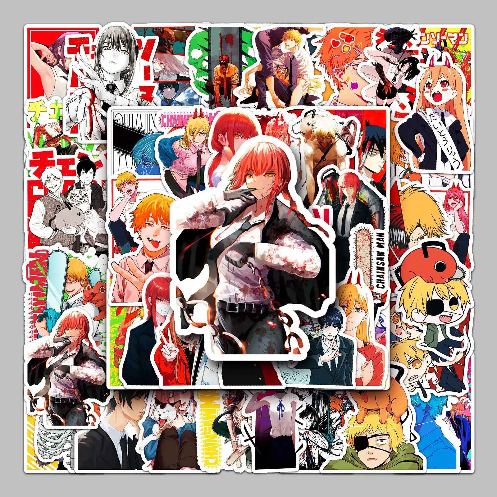 ملصق كرتون أنيمي بالمنشار ، مقاوم للماء ، تصنعه بنفسك ، جرافيتي ، مفكرة ، ثلاجة ، ديكور ، دراجة ، ألعاب ، 50 *