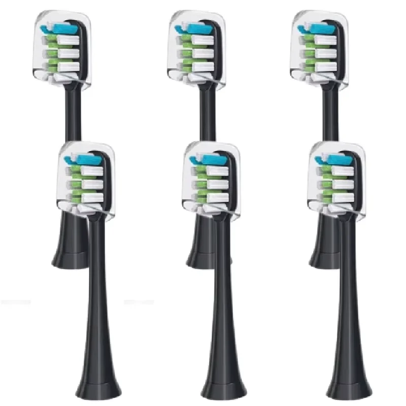 6pcs Replacement Brush Heads for SOOCAS X3 X5 V1 X3U Soft Bristle Electric Toothbrush Sealed Packed Black/White/Pink