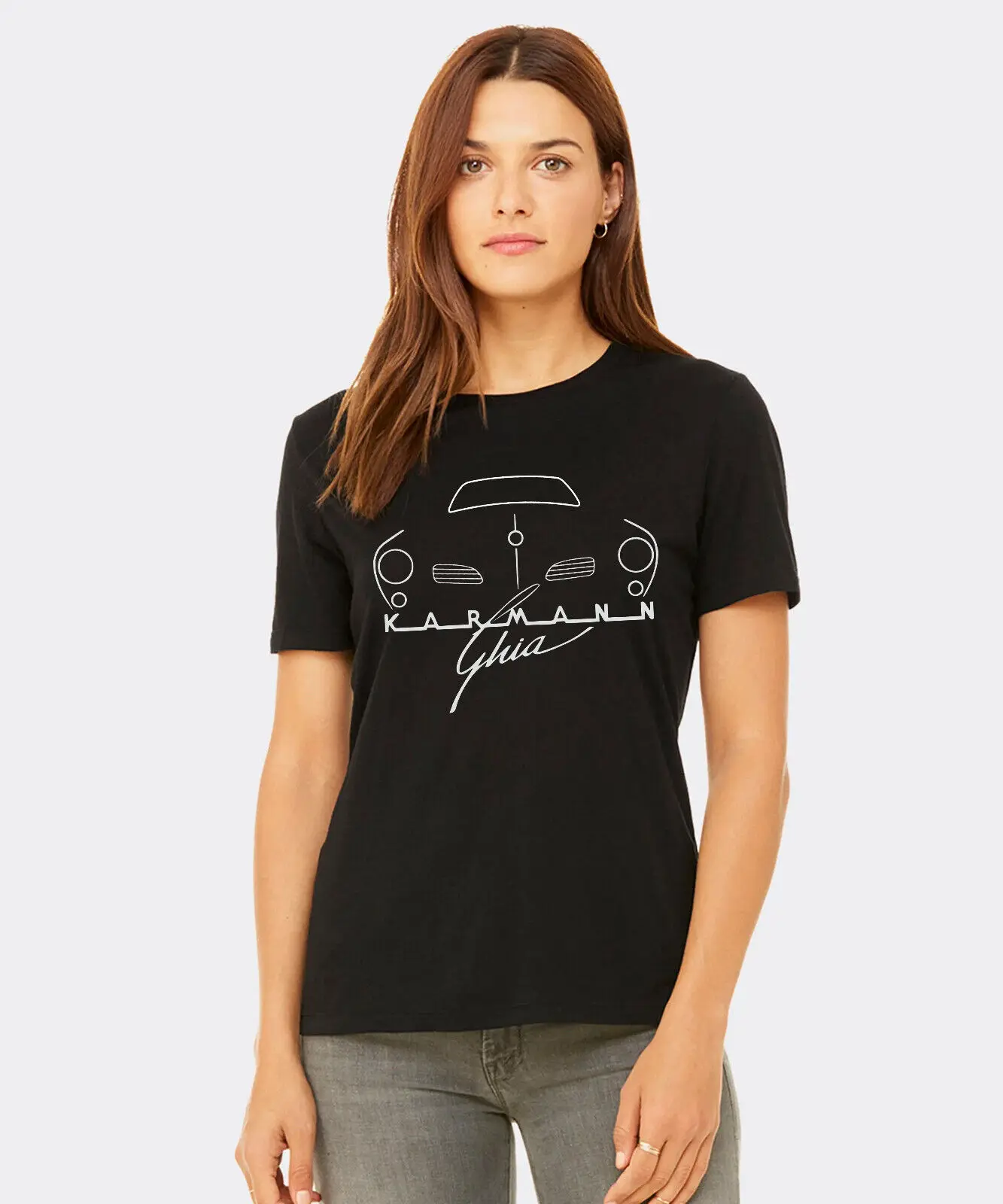 Karmann Ghia Front Silhouette Script T Shirt 5 color choices